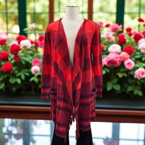 Isaac Mizrahi Red Pullover Sweater Womens Size M Cozy Knit Preppy‎ Cottagecore